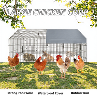 Grand enclos à poules en métal simple, portable, avec couverture imperméable, pour l'extérieur, clôture sécurisée pour volailles de jardin, parc pour animaux de compagnie, vente en gros