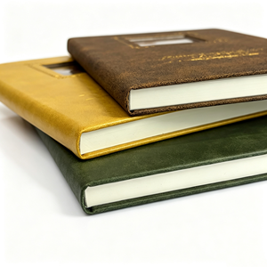 Carnet en cuir personnalisé avec logo, cadeau d'entreprise élégant pour partenaires commerciaux, <span class=keywords><strong>livre</strong></span> à découpe 3D, carnet A5 ajouré - Product Image 4