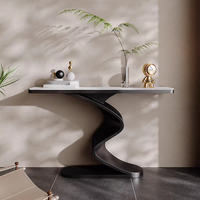 Table console moderne en marbre de luxe léger pour hôtel et entrée de salon