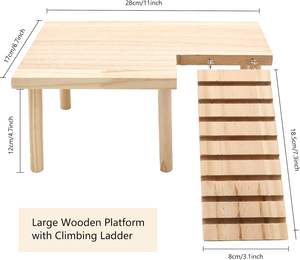 Muestra gratis de hámsteres sirios enanos, jerbos, ratones, Degus, plataforma de madera para hámster, cuenco de agua y comida para mascotas pequeñas para jaula de hámster - Product Image 6