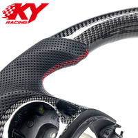 Volant sport en cuir noir et fibre de carbone personnalisé, compatible avec Honda Civic 9ème génération