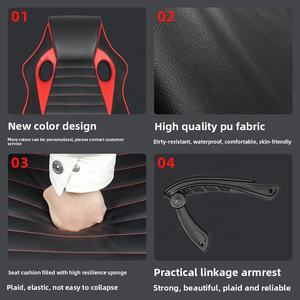 Wholesale <strong>Custom</strong> Reclining Ergonomic Computer <strong>Chair</strong> Nylon Leg Adjustable Leather <strong>Gaming</strong> <strong>Chair</strong> with Backrest for Long Sitting - Product Image 4