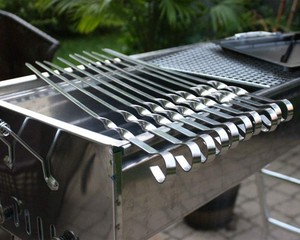 Bolsa plana de <span class=keywords><strong>acero</strong></span> inoxidable barbacoa pinchos <span class=keywords><strong>para</strong></span> barbacoa al aire libre Camping Picnic herramientas de cocina - Product Image 4