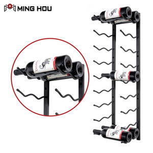 <span class=keywords><strong>Porte</strong></span>-vin <span class=keywords><strong>mural</strong></span> au design moderne, support à vin <span class=keywords><strong>en</strong></span> métal commercial avec panneau <span class=keywords><strong>en</strong></span> <span class=keywords><strong>bois</strong></span> pour la décoration de la maison, pour cave à vin - Product Image 3
