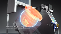 Machine de cuisson automatique professionnelle de style méditerranéen pour la préparation de fruits de mer frais dans les restaurants, avec écran tactile numérique