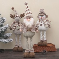 Figurines de table neutres en tricot (Élan, Gnome, Bonhomme de neige) pour Noël, l'hiver, la décoration de cheminée et de fête, et comme cadeau