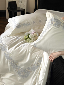 Ofertas de Viernes Negro, ropa de cama con patrón bordado a rayas de lujo, lino, 100% algodón, tamaño OEM, Sábana de algodón, Hotel y hogar - Product Image 6