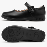 Chaussures d'école noires Mary Jane pour filles avec fermeture auto-agrippante, antidérapantes, respirantes et légères, chaussures uniformes pour enfants