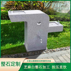 Fuente de Agua Potable de Piedra para Exteriores, Montada en el Suelo, Agua Fría, Acero Inoxidable, Uso Público - Product Image 3