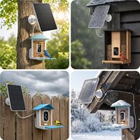 Panneaux solaires pour caméras d'observation des oiseaux 3W, chargeur solaire extérieur avec support réglable pour mangeoire à oiseaux en bambou, caméra de nid