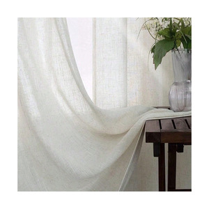 Voilage en lin mélangé coton et lin, couleur crème, à motif imprimé de style japonais, prêt à accrocher, 100x130cm pour <span class=keywords><strong>baie</strong></span> vitrée - Product Image 4