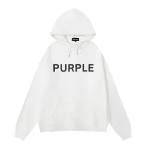 Top Quality Men Purple Zip Up Hoodie Cotton Designer Clothes Famous Brands Sweatshirts Purple Hoodie