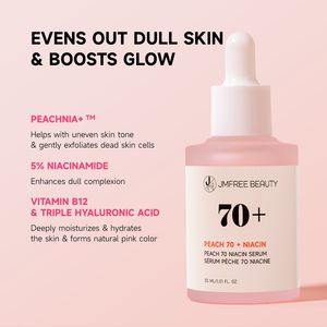 JMFREE Produk Perawatan Kulit Korea Peach 70% Niacinamide Serum Pencerah Flek Hitam 30ml Antioksidan Anti Penuaan Serum Wajah Pencerah - Product Image 2