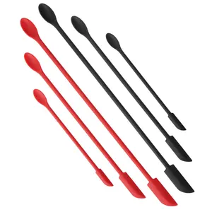 Dụng cụ nhà bếp mini mứt Spatula Set 3 MảNh đôi đầu Silicone Spatula tái sử dụng mỏng Jar scraper