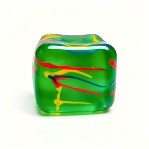 Balle anti-stress Kawaii en forme de cube de glace marbré, transparente, à motifs colorés, solide, à presser, jouet sensoriel pour soulager l'anxiété, idéale pour les fêtes - Product Image 5