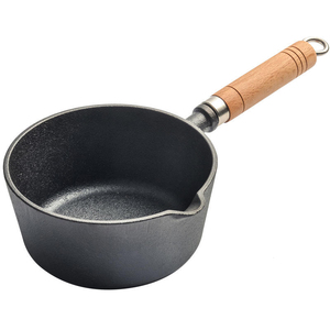 Poêle à frire en fonte antiadhésive à double usage (ménager et camping), pour cuisinière à gaz, fond plat, pour faire fondre le beurre, capacité 1-2L - Product Image 1