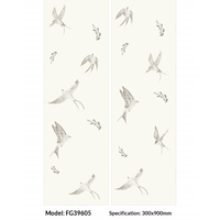 FG39605 Carrelage blanc de qualité supérieure avec motif floral, design rustique, résistant à l'usure, pour les murs et sols intérieurs modernes