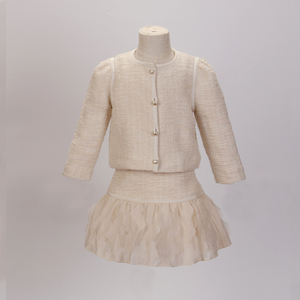 Ensemble veste en tweed et jupe en tulle pour jeunes filles - Product Image 1