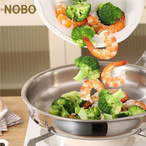 Sartén de Acero Inoxidable 304, Utensilios de Cocina Coreanos de Triple Capa, Sartenes para Inducción, Sartén para Freír, <span class=keywords><strong>Wok</strong></span> - Product Image 3