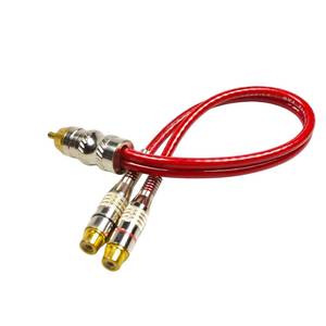 สายสัญญาณเสียงสเตอริโอ RCA แบบ Y-splitter ชุบทองระดับมืออาชีพ พร้อมฉนวนฟอยล์อะลูมิเนียมและปลอกหุ้ม PVC แบบถัก เหมาะสำหรับ - Product Image 5