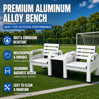Banc de sport en alliage d'aluminium toutes saisons pour terrain de padel, siège ergonomique de stade de football avec revêtement en poudre de polyester pur