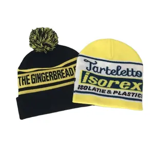 Outdoor Custom Pom Pom Toques Knit Gepersonaliseerde Rodelen Hoeden