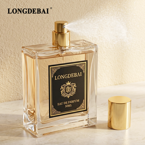 Flacon de parfum personnalisé style <span class=keywords><strong>Victor</strong></span>, certifié, 30ml 50ml 100ml, flacon de parfum vide carré transparent en verre avec bouchon - Product Image 2