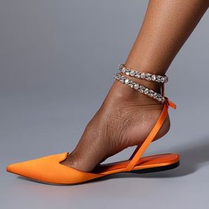 QuiteS <span class=keywords><strong>sandali</strong></span> piatti firmati per donne marche famose 2023 collezione estiva di <span class=keywords><strong>grandi</strong></span> dimensioni a punta Sexy strass tendenza della moda - Product Image 4