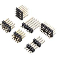 Conector de aguja larga de cobre DIP de 180 grados, de doble fila, de 2.54mm H2.5, personalizado de 2-100 pines, para placa PCB a placa