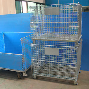 Cages métalliques empilables sur mesure en treillis d'acier pour stockage de palettes - Product Image 1