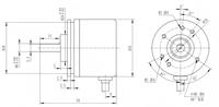EN C4C Capteur de vitesse à encodeur rotatif moderne à bride métallique monté sur axe pour ascenseur, solution complète pour l'entraînement de machines de traction