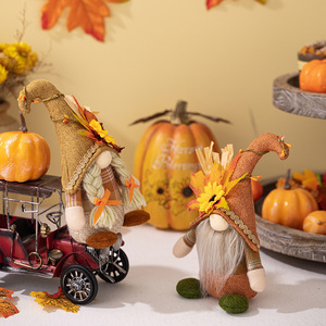 Thanksgiving Gnom Plüschpuppe Herbst-Ernte Gesichtsloser Tomte Schwedischer Elf Tischdekoration Herbst-Heimdekoration - Product Image 4