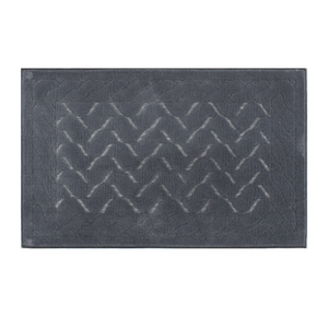 Alfombra de baño y tapete Agatta gris oscuro de 60x100cm, de algodón jacquard, premium, suave, altamente absorbente, lavable, hecho en Turquía. - Product Image 2