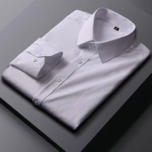 New Long-sleeved Solid Color <strong>Shirt</strong> Men's Long-sleeved Twill Plain Fabric <strong>Shirt</strong> Wholesale in Stock - Product Image 3