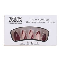Uñas Postizas de Lujo Tipo Ataúd, Uñas Acrílicas Francesas Artificiales, Precio al por Mayor