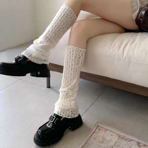 Женские кружевные вязаные гетры-носки до колена, эластичные, модные, повседневные, стильные, теплые, уютные, аксессуар для образа - Product Image 5
