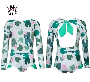 Vacances à la plage enfants mignon volants bretelles une pièce maillot de bain 2025 cravate dos nu petites filles maillots de bain - Product Image 5