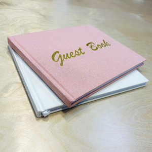 Carnet de notes et livre d'or de mariage personnalisé en velours et lin de luxe, couverture rigide, 60 feuilles, reliure thermique avec dorure à chaud - Product Image 2