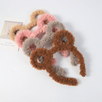 Serre-tête en peluche oreilles d'ours mignonnes, doux et moelleux en polaire bouclée, accessoires capillaires pour fêtes et usage quotidien, plusieurs couleurs