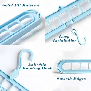 9 Holes Plastic Folding Durable Single Tier Wall Mounted Closet Organizer Wardrobe Storage <b>Clothes</b> <b>Rack</b> - Product Image 4