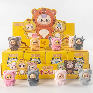 Caja ciega <span class=keywords><strong>de</strong></span> flocado <span class=keywords><strong>de</strong></span> dibujos animados Nivel <span class=keywords><strong>de</strong></span> apariencia alta Adorable Mini muñeca Decoración <span class=keywords><strong>de</strong></span> escritorio Cajas misteriosas - Product Image 5