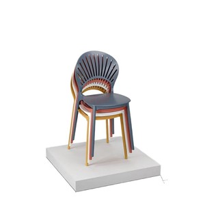 Modern <b>Plastic</b> <b>Dining</b> <b>Chair</b> With Backrest Hollow Seashell Design For Home Or Restaurant Use - Product Image 5