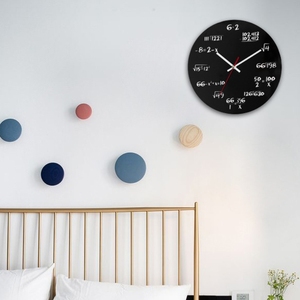 <span class=keywords><strong>Matematica</strong></span> orologio da parete nero 12 pollici silenzioso senza ticchettio unico quarzo rotondo a batteria <span class=keywords><strong>matematica</strong></span> equazioni orologio da parete per la casa - Product Image 6