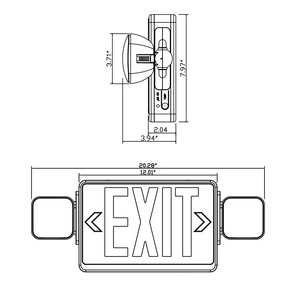 Luz DE EMERGENCIA LED de doble punto de doble cabezal, lámpara de indicación de salida recargable de seguridad contra incendios para montaje en pared automático - Product Image 5