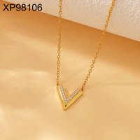 Collier ras du cou délicat pour femme en acier inoxydable de luxe plaqué or avec breloques fer à cheval infini et zircon, vente en gros