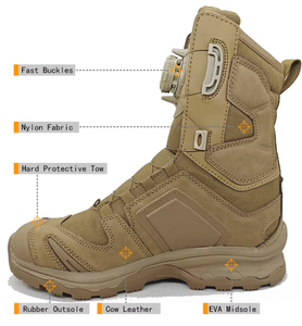 TSB1 ESDY Long High Cut Training Boots with Fast Lock Steel Wire <b>Shoelaces</b> Stock Wholesales <b>Black</b> Green Brown CP FG Camo - Product Image 1