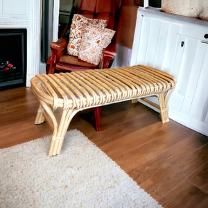 Traditional Handmade Solid Wooden Industrial Bench Vintage Straw Banquette Handcrafted Bone Inlay Console Portable Multi-Purpose - Product Image 1