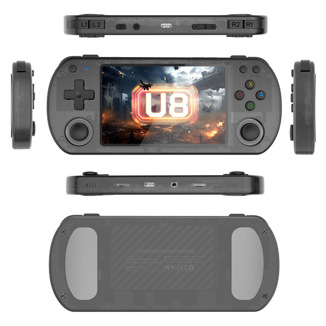 U8 4.0 Inch Retro Video Game Console Linux System 20+ Emulators 800X480 Resolutions 64GB 3500 Mah AK3326 PS1 PSP with Games