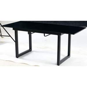 DB Modern Space Saving Kitchen <b>Table</b> 70.86" W X <b>D</b> Black Square Extendable Dining <b>Table</b> with Metal Leg Assembled - Product Image 3