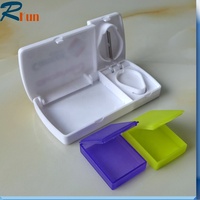 Mini boîte à médicaments de voyage, boîte à pilules de médicaments avec dispositif de découpe